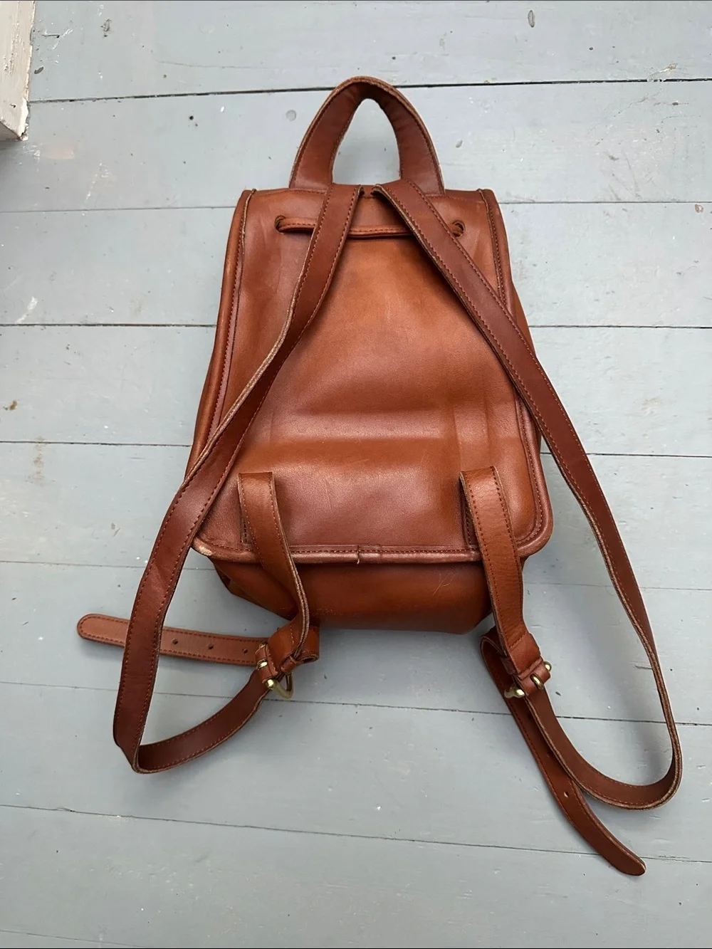 Coach Mini Leather Daypack Backpack Purse English Glove Tan Brown Brass Vintage